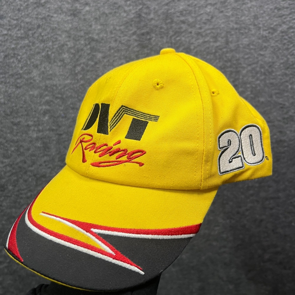 NASCAR Tony Stewart 20 DVT Racing Snapback Hat Yellow Joe Gibbs Racing Cap‎